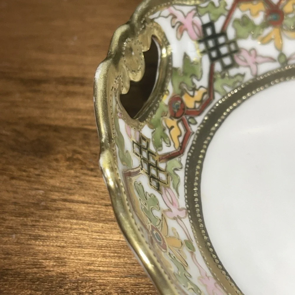 Antique Nippon Bowl Hand Painted Ornate Gold Accents See Photos for Condition